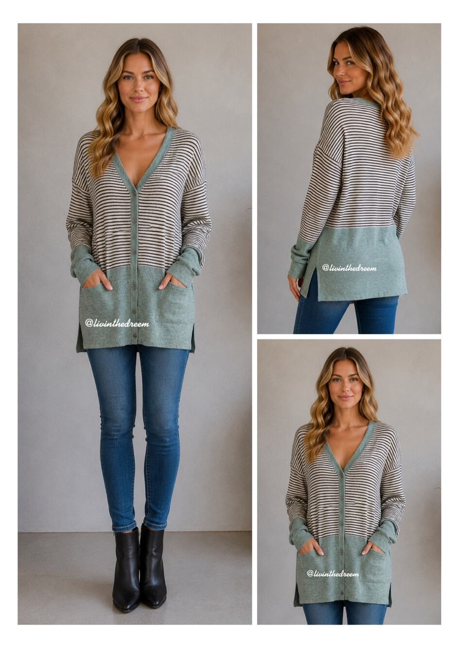 #T73 Potters Pot Super Soft Tunic Cardigan Sweater SZ L $44